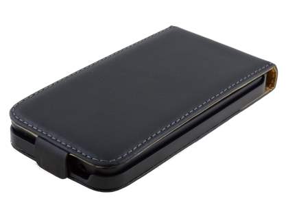 Slim Genuine Leather Flip Case for Nokia Lumia 635/636/630 - Classic Black