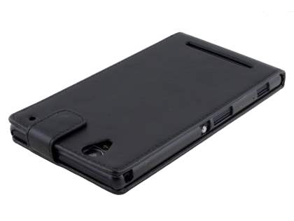 Synthetic Leather Flip Case for Sony Xperia T2 Ultra - Classic Black