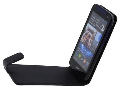 HTC Desire 310 Synthetic Leather Flip Case - Classic Black