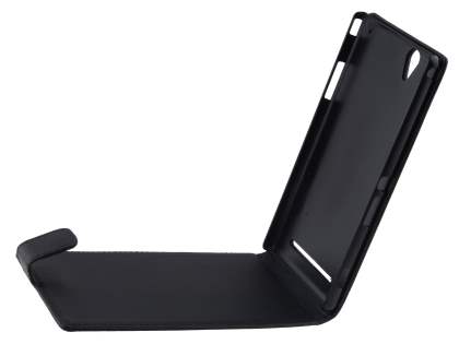Synthetic Leather Flip Case for Sony Xperia T2 Ultra - Classic Black