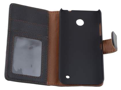 Synthetic Leather Wallet Case with Stand for Nokia Lumia 635/636/630 - Classic Black