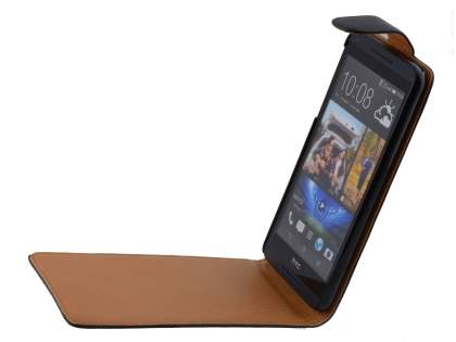 HTC Desire 816 Synthetic Leather Flip Case - Black
