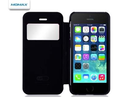 Momax Flip View Case for iPhone SE/5s/5 - Classic Black