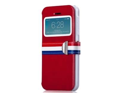 Momax French Style Flip View Case for iPhone SE(1st Gen)/5s/5 - Red