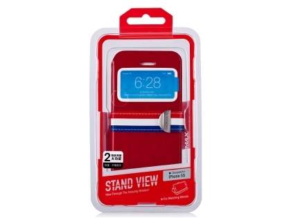 Momax French Style Flip View Case for iPhone SE(1st Gen)/5s/5 - Red