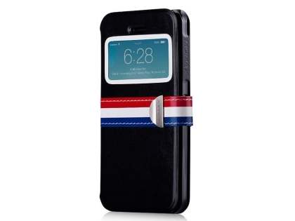 Momax French Style Flip View Case for iPhone SE(1st Gen)/5s/5 - Classic Black