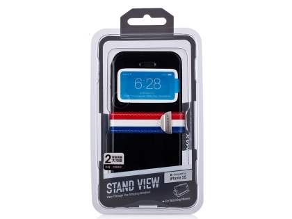 Momax French Style Flip View Case for iPhone SE(1st Gen)/5s/5 - Classic Black