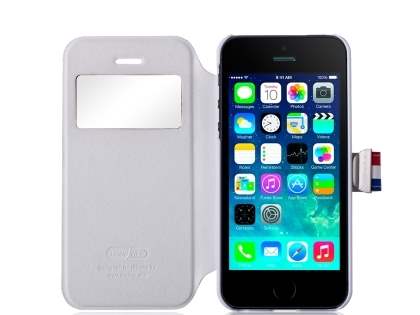 Momax French Style Flip View Case for iPhone SE(1st Gen)/5s/5 - Pearl White