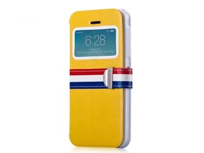 Momax French Style Flip View Case for iPhone SE(1st Gen)/5s/5 - Canary Yellow