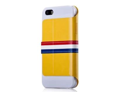 Momax French Style Flip View Case for iPhone SE(1st Gen)/5s/5 - Canary Yellow