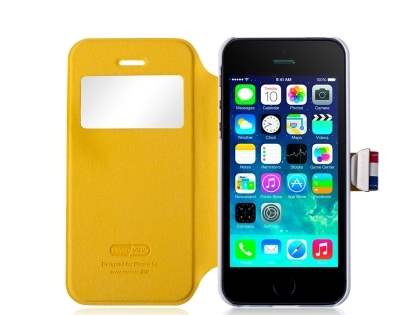 Momax French Style Flip View Case for iPhone SE(1st Gen)/5s/5 - Canary Yellow