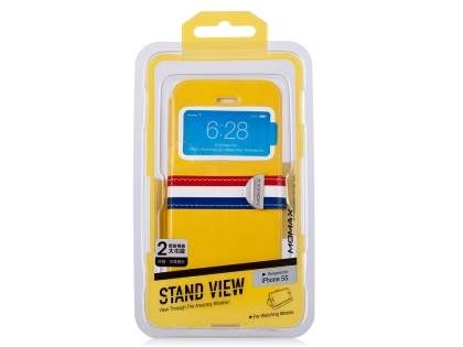 Momax French Style Flip View Case for iPhone SE(1st Gen)/5s/5 - Canary Yellow