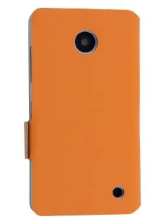 Slim Genuine Leather Portfolio Case for Nokia Lumia 635/636/630 - Orange Leather Wallet Case