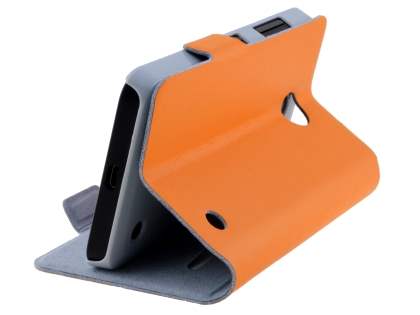 Slim Genuine Leather Portfolio Case for Nokia Lumia 635/636/630 - Orange