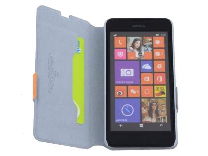 Slim Genuine Leather Portfolio Case for Nokia Lumia 635/636/630 - Orange