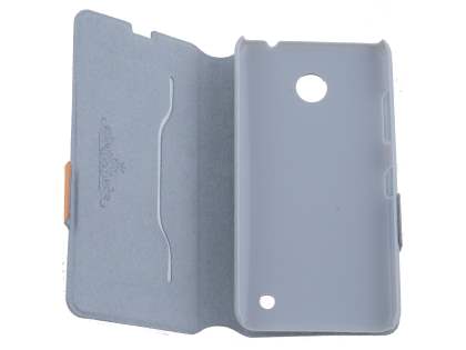 Slim Genuine Leather Portfolio Case for Nokia Lumia 635/636/630 - Orange