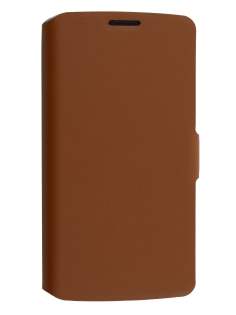 Slim Genuine Leather Portfolio Case for LG G3 - Brown