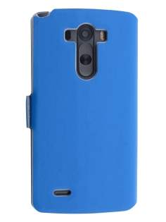Slim Genuine Leather Portfolio Case for LG G3 - Blue Leather Wallet Case