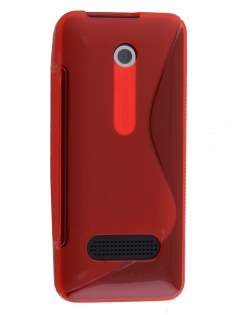 Wave Case for Nokia 301 - Frosted Red/Red Soft Cover