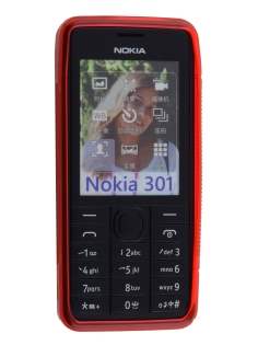 Wave Case for Nokia 301 - Frosted Red/Red
