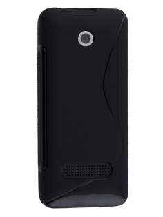 Wave Case for Nokia 301 - Frosted Black/Black Soft Cover