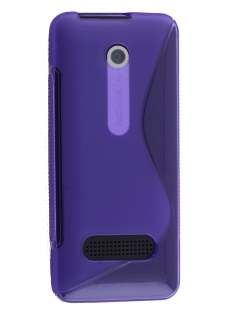Wave Case for Nokia 301 - Frosted Purple/Purple Soft Cover