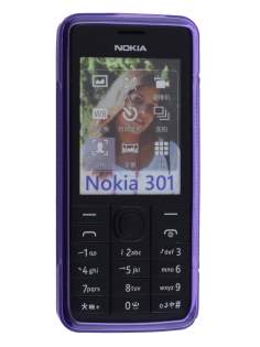 Wave Case for Nokia 301 - Frosted Purple/Purple