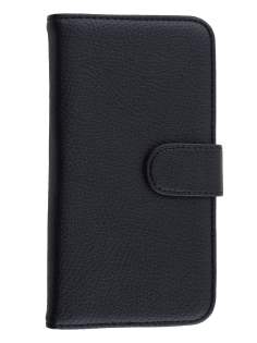 Synthetic Leather Wallet Case with Stand for LG G3 - Classic Black