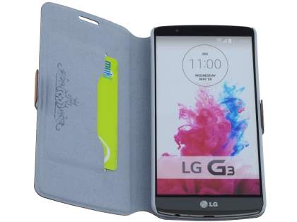 Slim Genuine Leather Portfolio Case for LG G3 - Brown