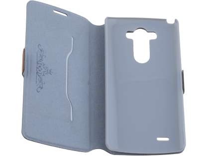 Slim Genuine Leather Portfolio Case for LG G3 - Brown
