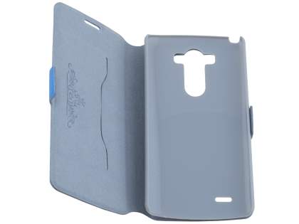 Slim Genuine Leather Portfolio Case for LG G3 - Blue