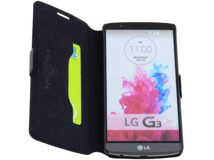 Slim Genuine Leather Portfolio Case for LG G3 - Black