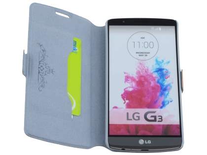 Slim Genuine Leather Portfolio Case for LG G3 - Orange