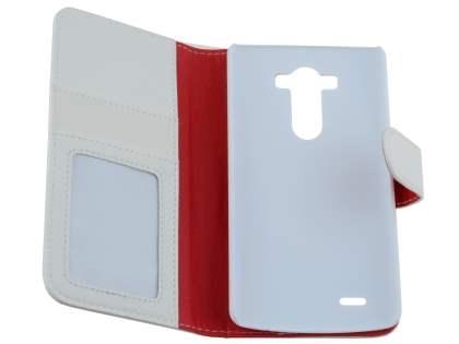 Synthetic Leather Wallet Case with Stand for LG G3 - Pearl White