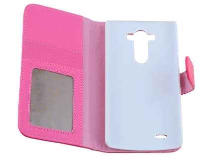 Synthetic Leather Wallet Case with Stand for LG G3 - Pink