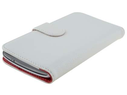 Synthetic Leather Wallet Case with Stand for LG G3 - Pearl White