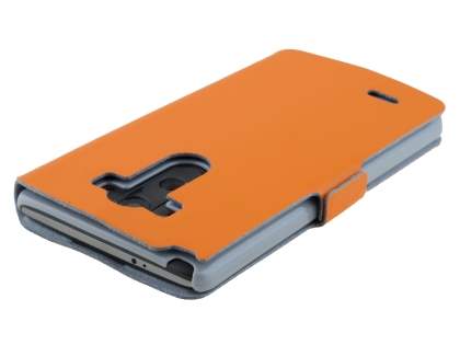 Slim Genuine Leather Portfolio Case for LG G3 - Orange