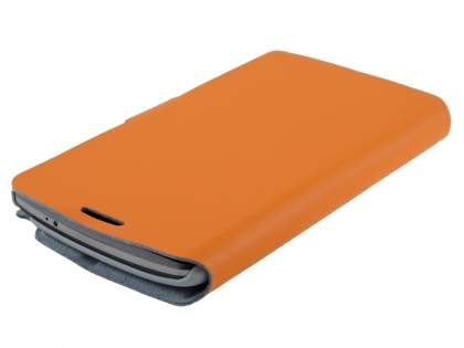 Slim Genuine Leather Portfolio Case for LG G3 - Orange