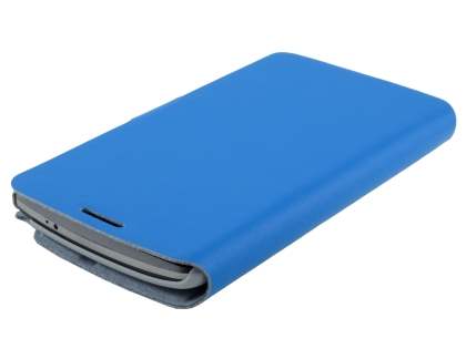 Slim Genuine Leather Portfolio Case for LG G3 - Blue