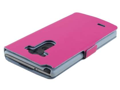 Slim Genuine Leather Portfolio Case for LG G3 - Pink