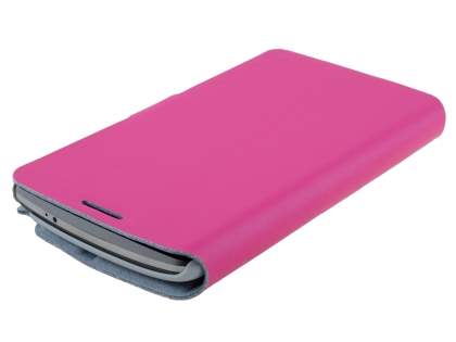 Slim Genuine Leather Portfolio Case for LG G3 - Pink