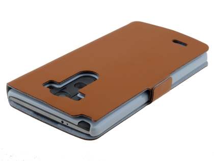 Slim Genuine Leather Portfolio Case for LG G3 - Brown