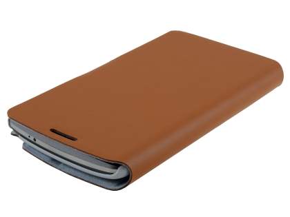 Slim Genuine Leather Portfolio Case for LG G3 - Brown