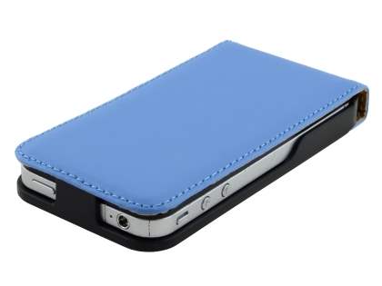 Synthetic Leather Flip Case for iPhone 4S/4 - Blue
