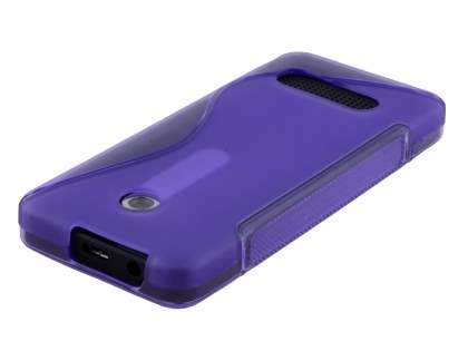 Wave Case for Nokia 301 - Frosted Purple/Purple