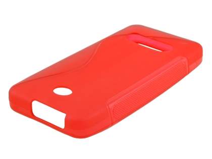 Wave Case for Nokia 301 - Frosted Red/Red