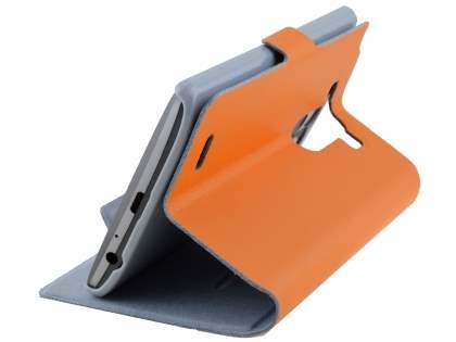 Slim Genuine Leather Portfolio Case for LG G3 - Orange