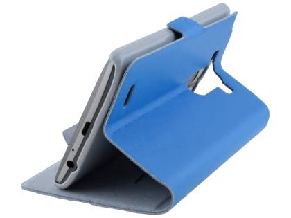 Slim Genuine Leather Portfolio Case for LG G3 - Blue