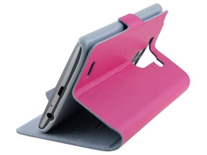 Slim Genuine Leather Portfolio Case for LG G3 - Pink