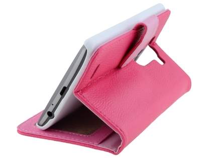 Synthetic Leather Wallet Case with Stand for LG G3 - Pink